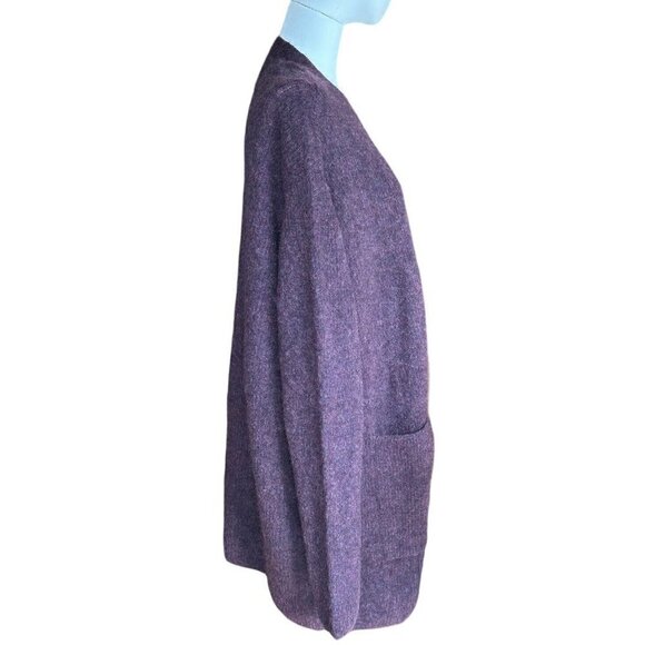 NWT H&M Mohair Blend Maxi Open Relaxed Fit Cardigan Pockets Women's Sz M - Picture 4 of 11